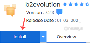 How to Install b2evolution via Softaculous in SiteWorx b2evolution install button