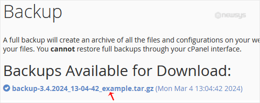 backup download complete
