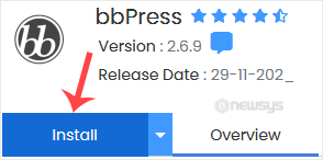 How to Install bbPress Forum via Softaculous in SiteWorx bbpress install button