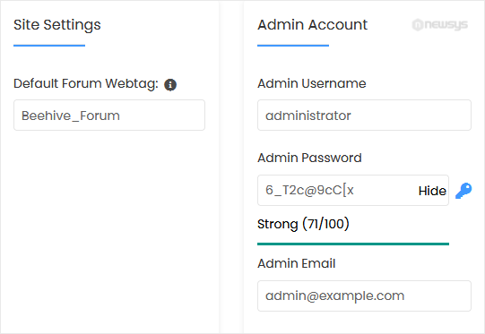 How to Install Beehive Forum via Softaculous in cPanel beehive install screen