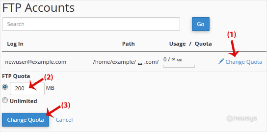 How to Change the FTP User Quota in cPanel change ftp quota