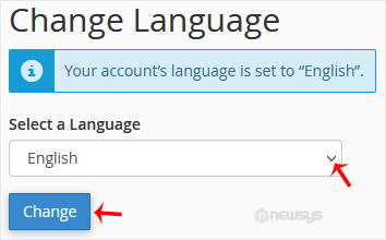 How to Change the Language of Your cPanel Account change langauge config
