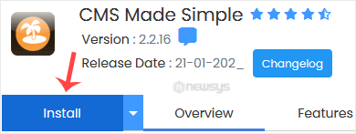 How to Install CMS Made Simple via Softaculous in cPanel cmsmadesimple install button