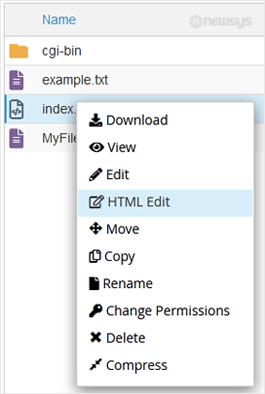 How to Edit a File in the cPanel File Manager context menu