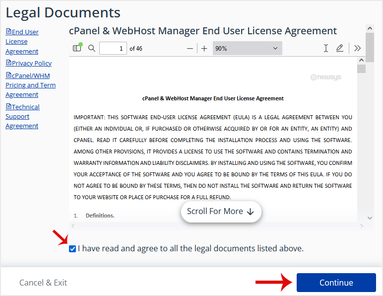 cp whm agreement accept
