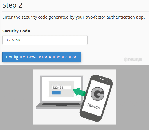 How to Enable the Two-Factor Authentication on Your cPanel Account cpanel two factor authentication step2