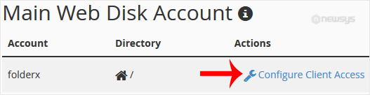 cpanel webdisk configure client access
