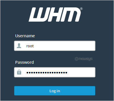 cpanel whm login first time