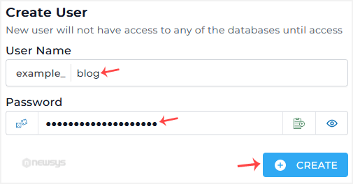 How to Create a New Database User in DirectAdmin da create user details