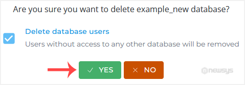 da mysql confirmdel