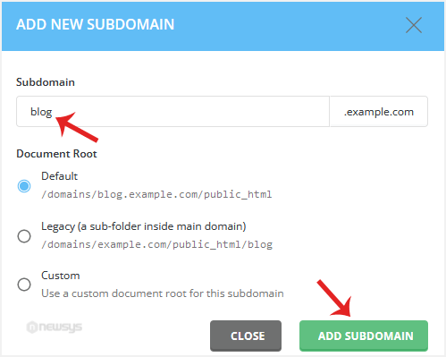 How to Add a Subdomain in DirectAdmin da subdomain add blog