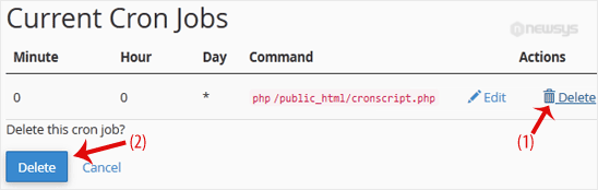 How to Edit or Delete a Cronjob in cPanel delete cronjob