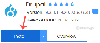 drupal install button