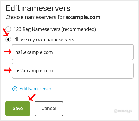 How to Update the DNS Nameservers at 123-Reg edit ns 123 reg