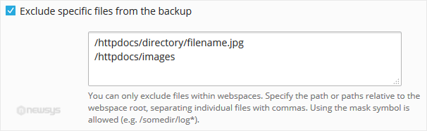 How to Exclude Specific Files/Folders from the Plesk Backup exclude file from backup plesk account