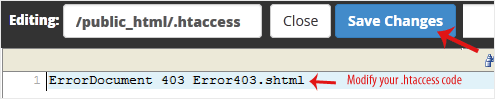 filemanager htaccess edit