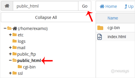 How to Upload Files via the cPanel File Manager filemanager sidebar