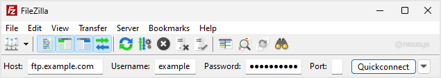ftp access filezilla connect