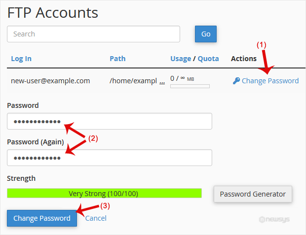ftp password change