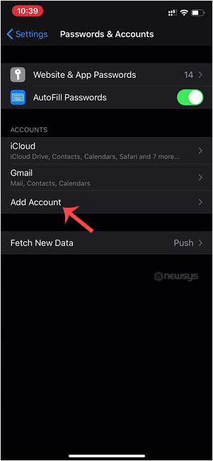 ios add mail account