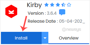 How to Install Kirby via Softaculous in cPanel kirby install button