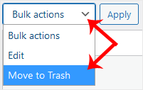 How to Bulk Delete Posts in WordPress move to trash wp multiple