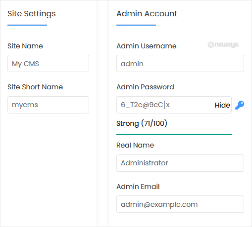 How to Install Nucleus via Softaculous in SiteWorx mycms install screen