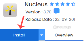 How to Install Nucleus via Softaculous in SiteWorx nucleus install button
