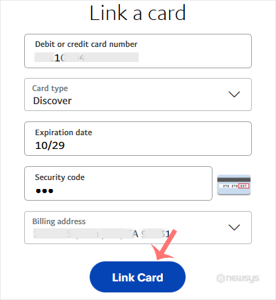 paypal link card enter details