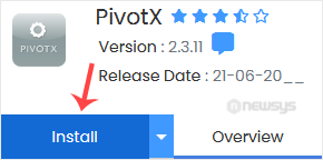 How to Install PivotX via Softaculous in cPanel pivotx install button