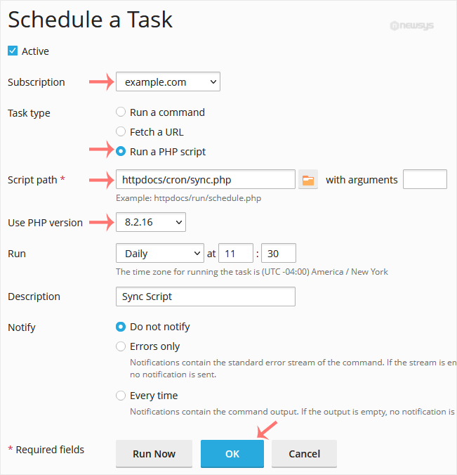 How to Create Scheduled Tasks in Plesk plesk add cronjob scheduled a task setting
