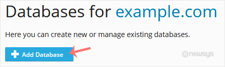 plesk add database button