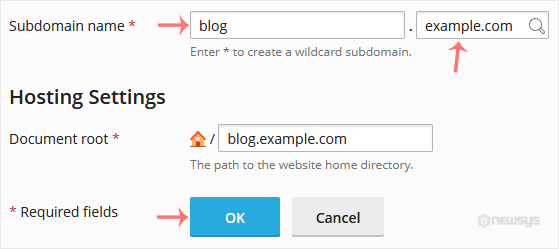 How to Add a Subdomain in Plesk plesk add subdomain options