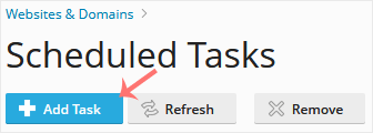 How to Create Scheduled Tasks in Plesk plesk add task button