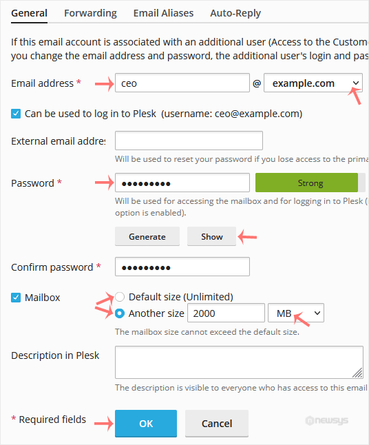 How to Create an Email Account in Plesk plesk create email address