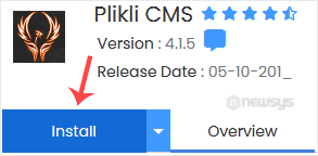 How to Install Plikli CMS via Softaculous in cPanel pliklicms install button