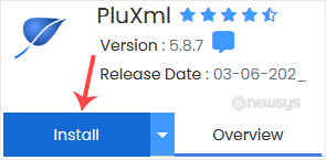 How to Install PluXml via Softaculous in cPanel pluxml install button