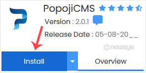 How to Install PopojiCMS via Softaculous in cPanel popojicms install button