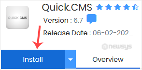 How to Install Quick.CMS via Softaculous in cPanel quick.cms install button