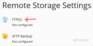 remote storage ftp click to config