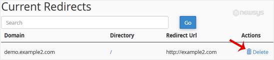 remove redirect