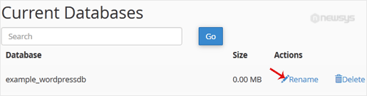 How to Rename a Database in cPanel rename db