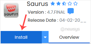 How to Install Saurus CMS via Softaculous in cPanel saurus install button