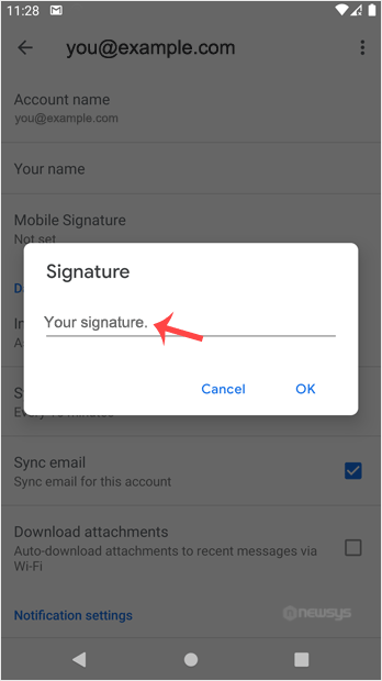 How to Set Up an Email Signature in Android signature customize cpanel android