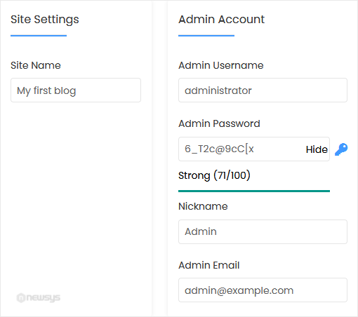 How to Install PivotX via Softaculous in cPanel softaculous install screen nickname