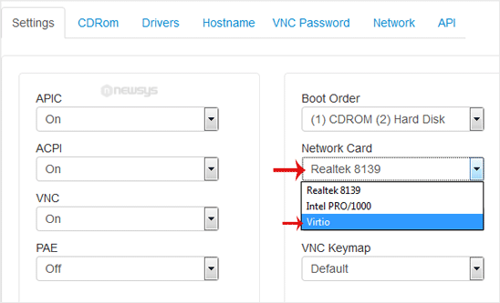 How to Change the Network Card to Virtio, Intel PRO, or Realtek in SolusVM solusvm network card change