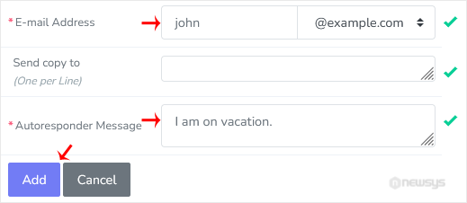 autoresponder siteworx email