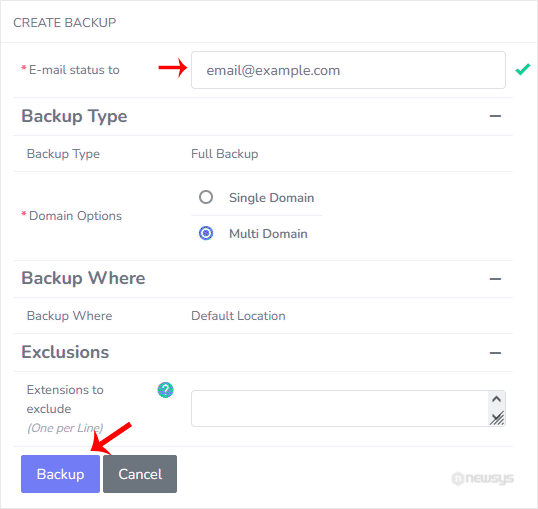 How to Generate a Full Backup in SiteWorx backup done