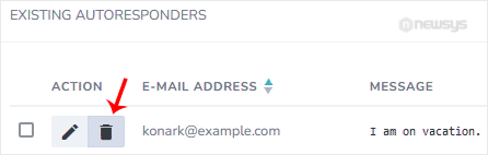 delete autoresponder