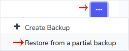 How to Restore Partial Backup in SiteWorx sw partial backup restore menu